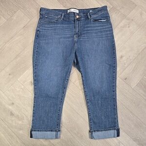 Levi's Strauss Signature Size 18 (37x 21) Mid Rise Capri Jeans Blue Denim Crop